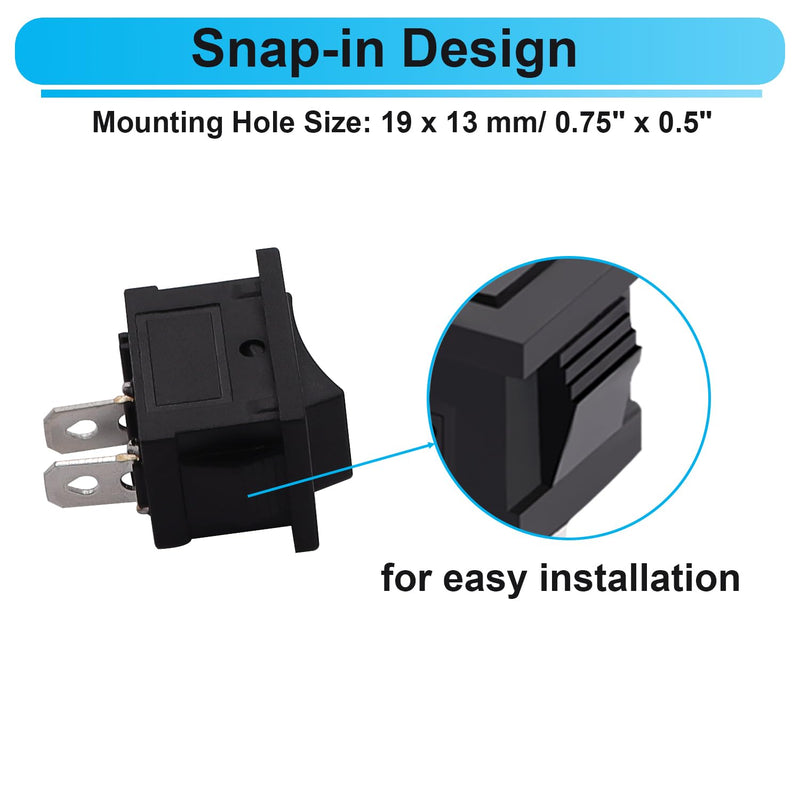 [Australia - AusPower] - TWTADE 8Pcs 12V Rocker Switch On/Off 2 Pin 2 Position SPST Car Auto Boat Rocker Toggle Switch AC 6A/250V 10A/125V KCD1-1-101 