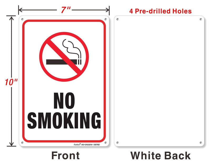 [Australia - AusPower] - No Smoking Sign,3 Pack No Smoking Metal Reflective Signs - 10 x 7 Inches .040 Rust Free Heavy Duty Aluminum sign - UV Printed with Professional Graphics - Easy to Mount - Indoor & Outdoor use 