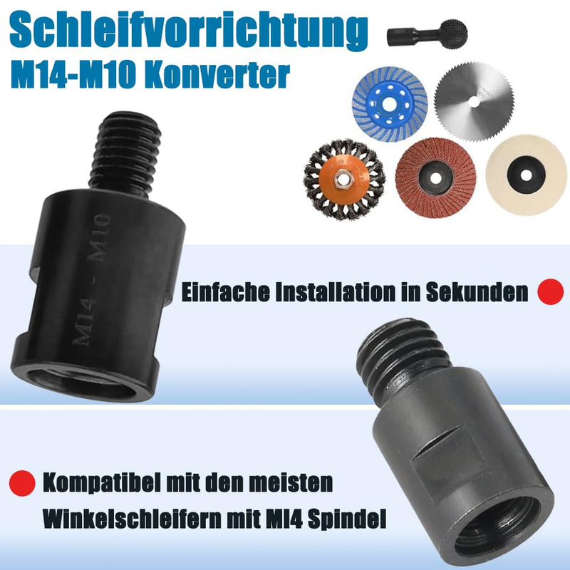 [Australia - AusPower] - HaoTrade 2 Pieces Tap Adapter, Angle Grinder Adapter Converter, Thread Converter, M14 Female Thread to M10 Male Thread Adapter, for Angle Grinder Polisher Drill Connection Converter Adap 