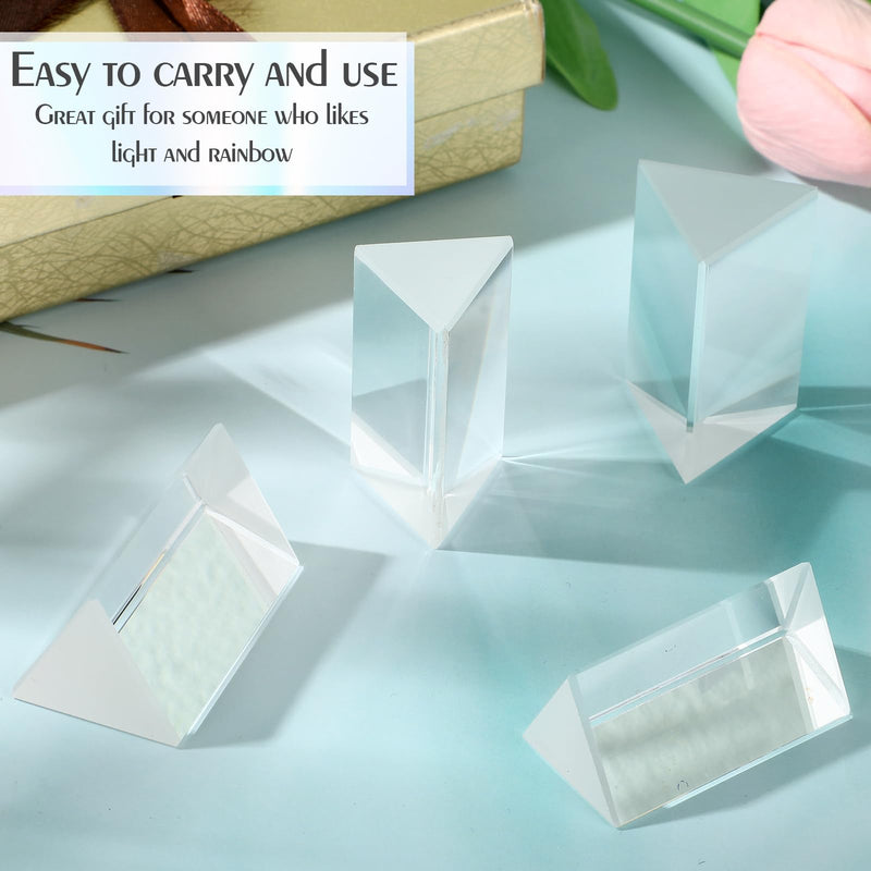 [Australia - AusPower] - 4 Pcs Photography Crystal Prisms Optical Triangular Prism for Teaching Photography Kids Science Physics(2 Inch) 2 Inch 