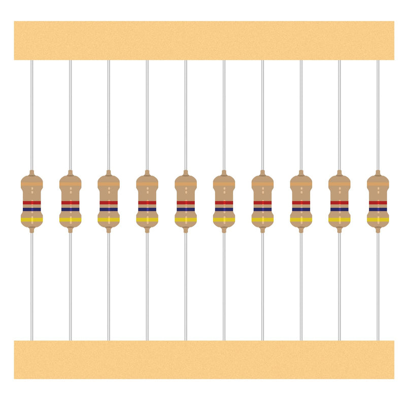 [Australia - AusPower] - 25 Values 1/4W Resistor Kit from 1 Ohm to 1M Ohm 1/4 Watt 5% Carbon Film Resistors Assortment 