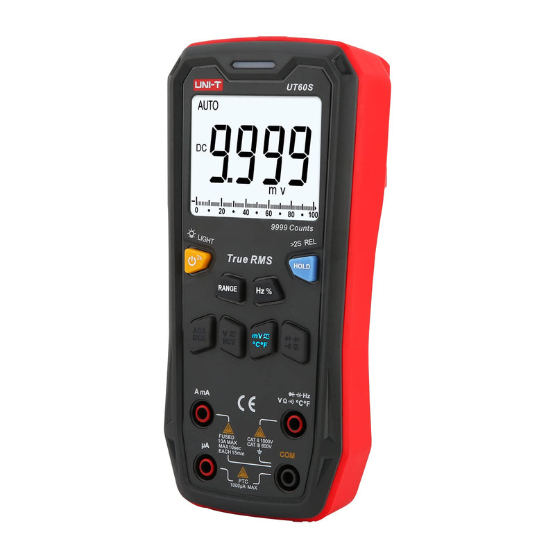 [Australia - AusPower] - UNI-T Digital Multimeter Smart,UT60S True RMS,9999 Counts 1000V AC DC Voltmeter Ammeter Capacitor Temperature,Fully Automatic Anti-Burn Intelligent Multimeter Tester UT60S 