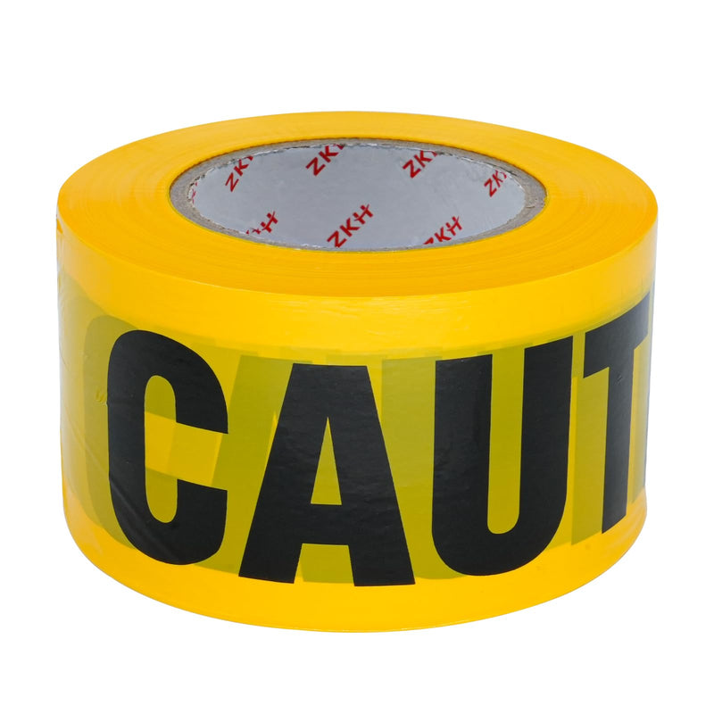 ZKH Premium Caution Tape - High Visibility 3 inch x 1000 feet Yellow Tape with Bold Black Text for Safety and Hazard Warnings, Perfect for Construction, Halloween Decorations 1PCS