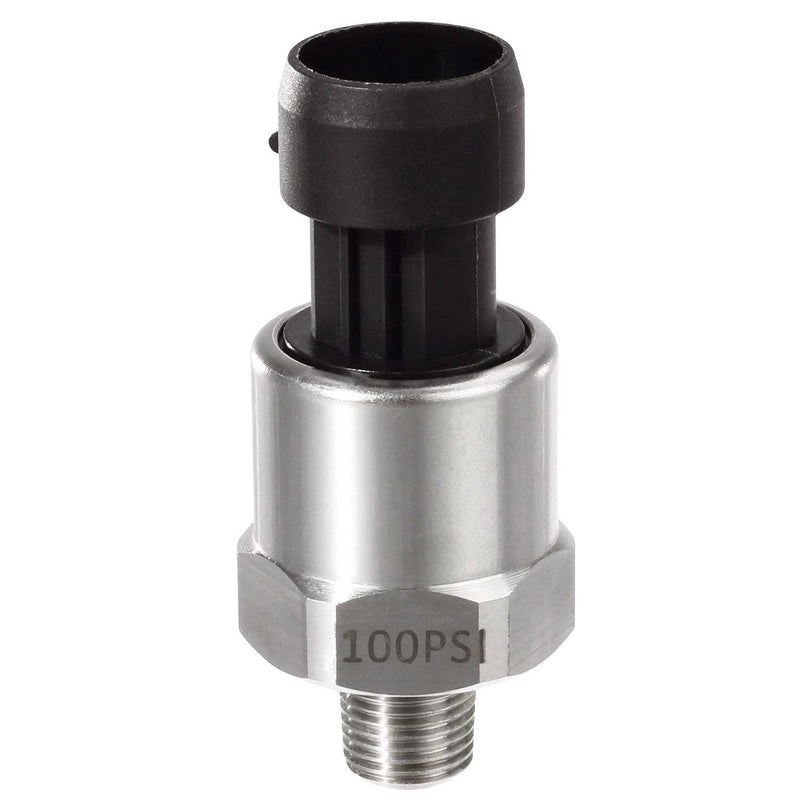 AUTEX 100psi Pressure Transducer Sensor, 0-100 Psi Pressure Sender 1/8" -27 NPT Oil Pressure Transmitter 316 Stainless Steel with Connector Harness Kit For Oil Fuel Air Water Pressure