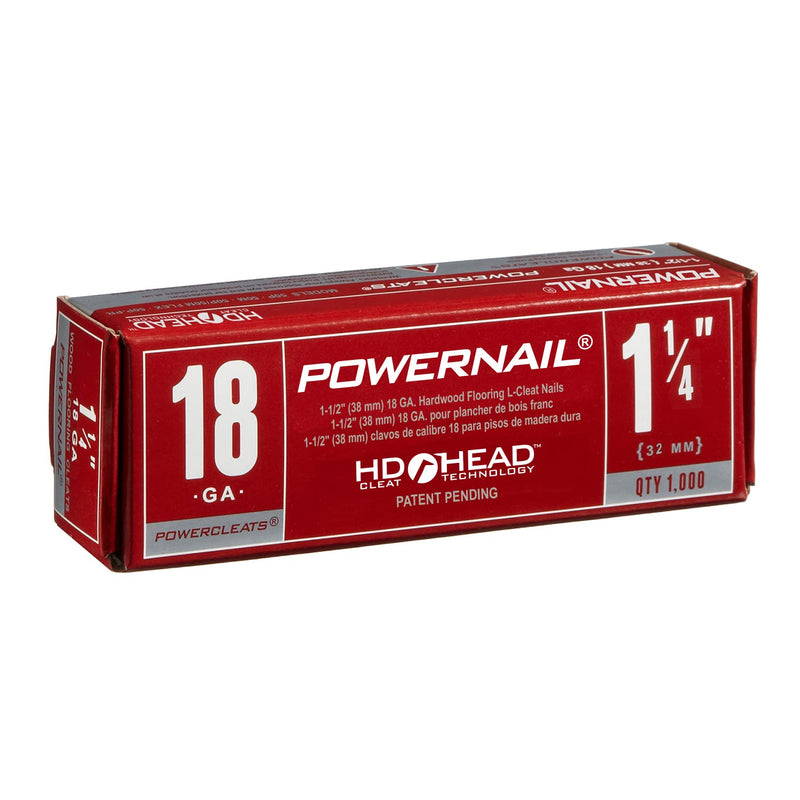 [Australia - AusPower] - Powernail L12518 18 Gauge 1-1/4 Inch Length Flooring L-Cleat Nails (1000ct Box) 