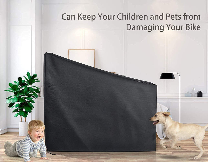 [Australia - AusPower] - Exercise Bike Cover for Peloton Stationary Bike Upright Indoor Cycling Protective Cover Dustproof Waterproof Sunshine-Proof Out Door Bike Cover Black 