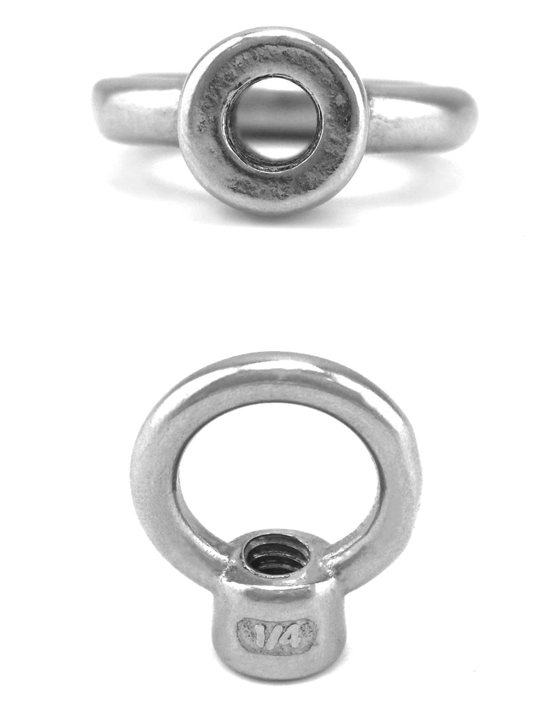 [Australia - AusPower] - QWORK Lifting Eye Nut, 4 Pack, 1/4" UNC Marine Grade Stainless Steel 316 1/4" 