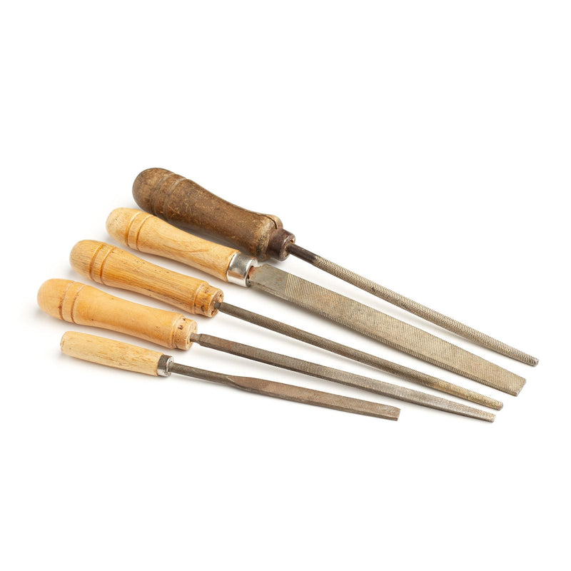 [Australia - AusPower] - QUARKZMAN Pack of 3 Wooden File Handle 4.72 Inch 6.8 mm Round Hole Ergonomic Handles with Metal Collar for 10 Inch Metal Files 10" 