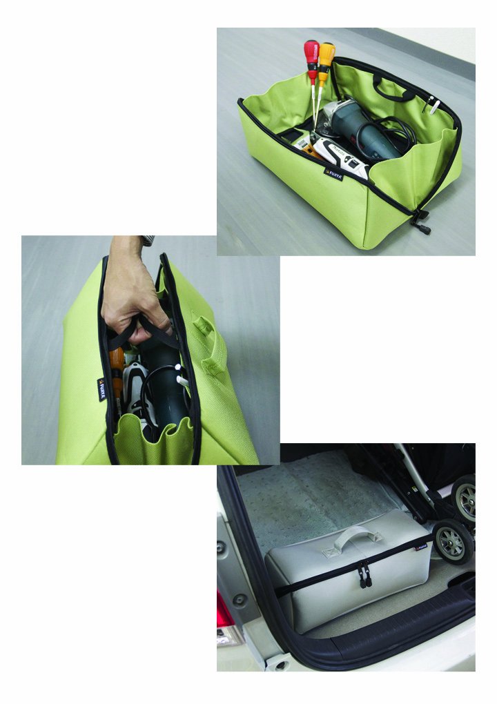 フジ矢 ヒッポケース(布製工具ケース) Out side dimension : H 10.6×W 4.3×D4.3(inch) Gray