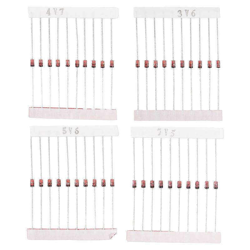 25 Values 1W Zener Diode Assortment Kit 3V 3.3V 3.6V 3.9V 4.3V 4.7V 5.1V 5.6V 6.2V 6.8V 7.5V 8.2V 9.1V 10V 12V 13V 15V 16V 18V 20V 22V 24V 27V 27V 3V 3 3V Assortment Set 250 Pieces 25 values 1W series