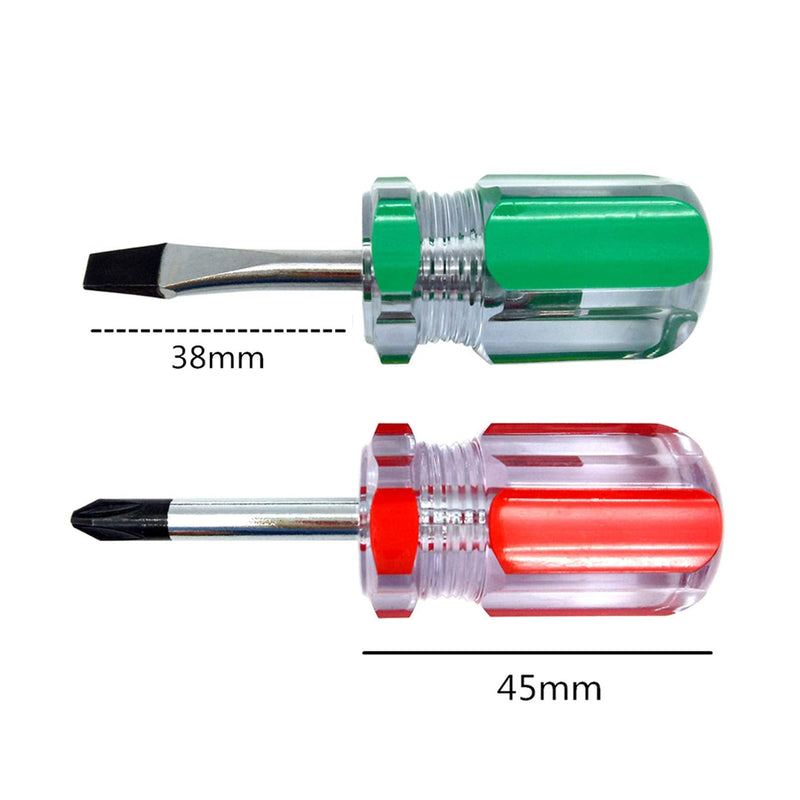 [Australia - AusPower] - Buspoll Stubby Screwdriver – Compact Short Screwdriver for Tight Spaces, Durable Chrome-Plated Steel Construction, Easy to Use, Versatile Tool. Medium 