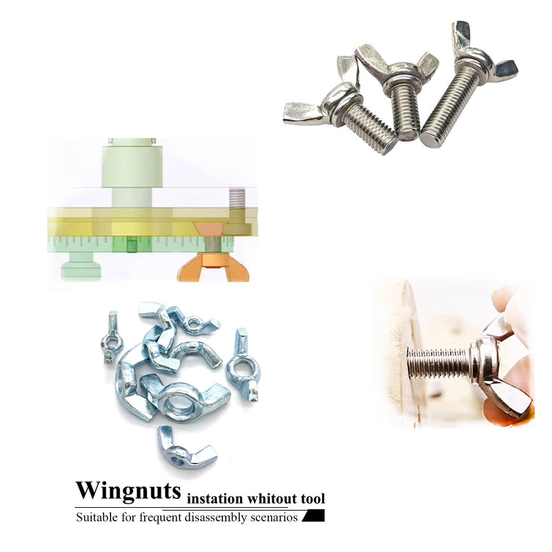 [Australia - AusPower] - 38 Pcs 5 Sizes 5/32",3/16",1/4",5/16",3/8" Wingnuts, Quality Carbon Steel Wing Nuts Zinc Plated Fasteners Parts Butterfly Nut, Hand Twist Tighten Hardware Nuts Butterfly Wing-Nut Assorted Kit 5 Sizes-38 Pcs 