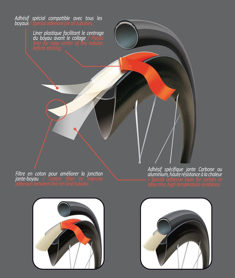 Velox Jantex 14 Tubular Rim Tape - 2 Wheels - R040CS00,Orange
