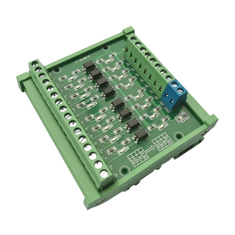 DONGKER Optocoupler Isolated Module,DC 24V to 5V 8-Channel Optocoupler Relay Module PLC-PNP Signal Converter