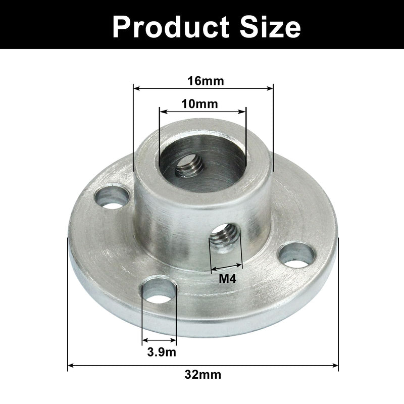 [Australia - AusPower] - Hordion 10mm Flange Shaft Coupling Connector, Rigid Flange Coupling Model Coupler Shaft Axis Fittings for DIY RC Model Motors, 4 Pack 