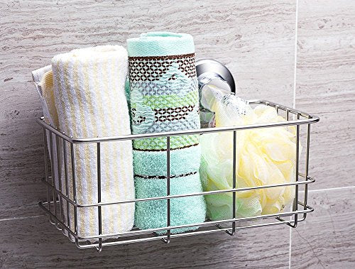 iPEGTOP Suction Cup Deep Shower Caddy Bath Organizer Wall Shelf for Large Shampoo Gel Holder Bathroom Accessories Storage -Rustproof 304 Stainless Steel, 2-Pack Chrome