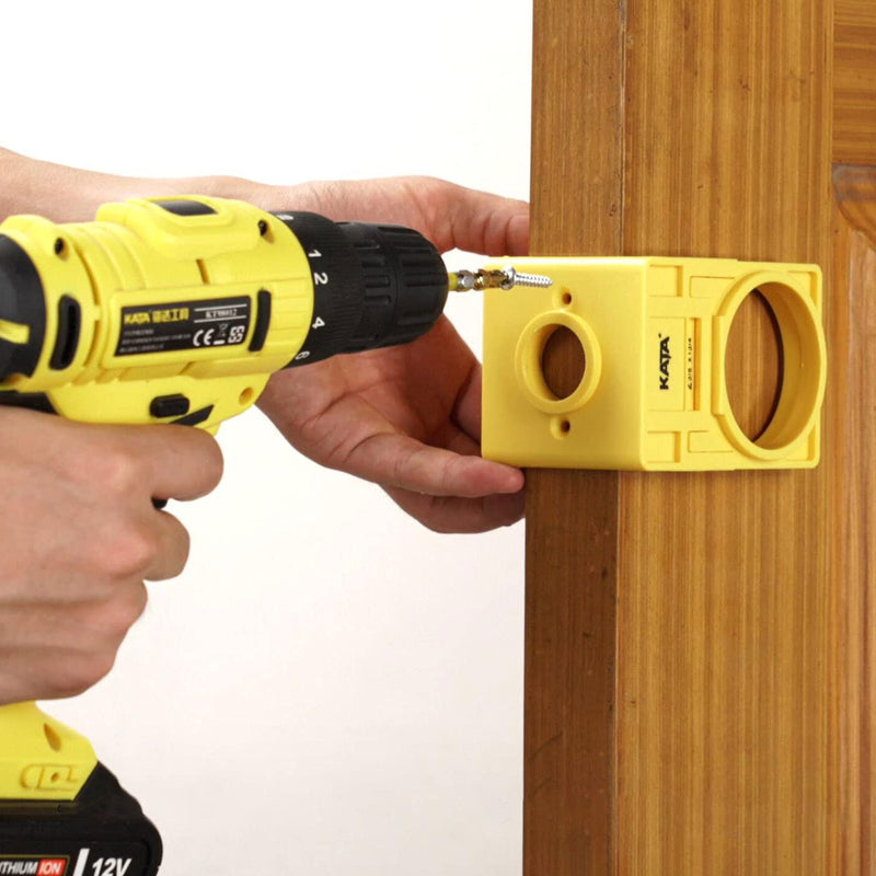 [Australia - AusPower] - KATA 1-3/8" - 1-3/4" Door Lock Installation Set with Guide Template, Door Lock Hole Saw Kit Ideal for Wooden Doors Box 