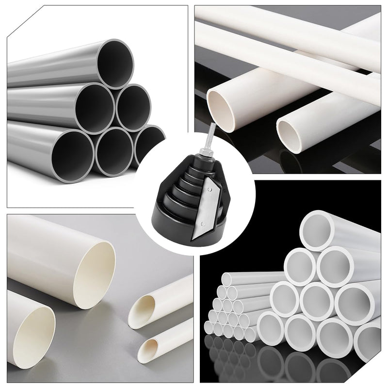 Plastic Pipe Chamfer Tool Pipe Deburrer for 20 25 32 40 50 63 mm Pipes | Hand deburrer, ABS material, for installing horticulture and crafts, deburring tool, black