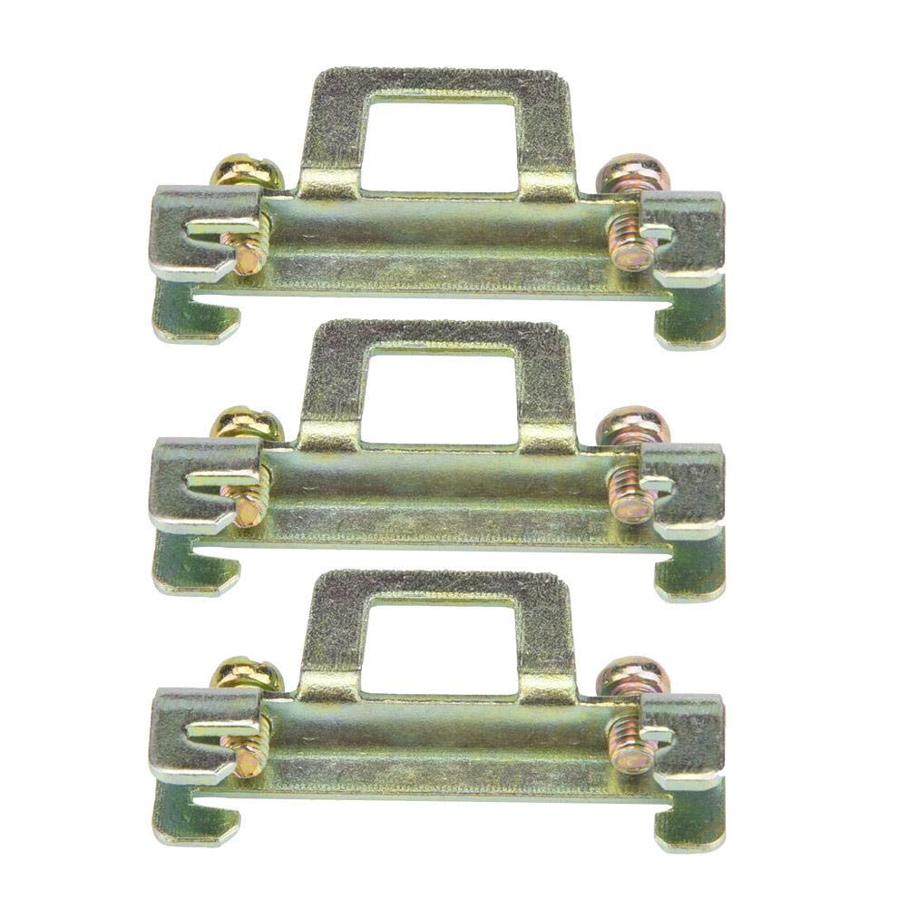 10Pcs Fixed Clamp Fasten Clip for 35mm DIN Rail Fixed Clamp Screw Fixed Type Fasten Clip for Relay Mounting(Metal Model 11)