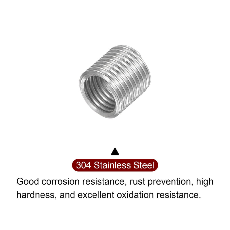 [Australia - AusPower] - 20pcs Wire Thread Inserts M5 x 0.8 2D 304 Stainless Steel Helical Coiled Wire Threaded Sleeve 