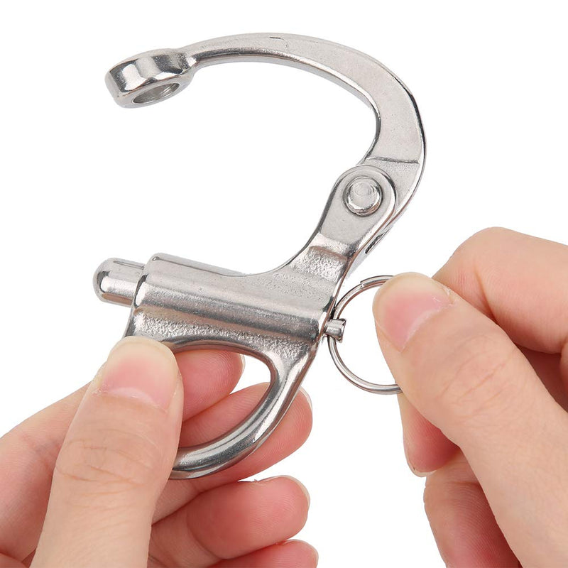 [Australia - AusPower] - 316 Stainless Steel Snap Hook, Fixed Quick Release Mountaineering Rock Climbing Snap Hook for Outdoor Camping Mountaineering(70mm) 