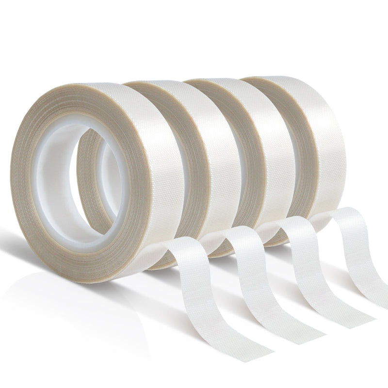 MEBMIK 4 Rolls 1/2 Inch x 33 Feet Low Friction Drawer Slide Tape - Squeak Resistant, Abrasion Resistant Surface Protection Tape for Wood, Cabinet, Curtain, Furniture, White