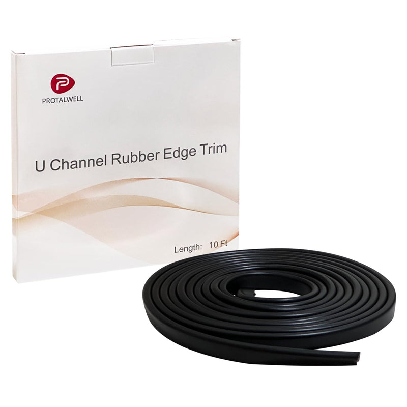 [Australia - AusPower] - Rubber Edge Trim, 1/16" U Channel Edge Trim, Edge Protector, Length 10Ft, U Shaped Gasket, EPDM Material, Black Color, Edge Protector for Sheet Metal1 Fit 1/16"- Length 10' 