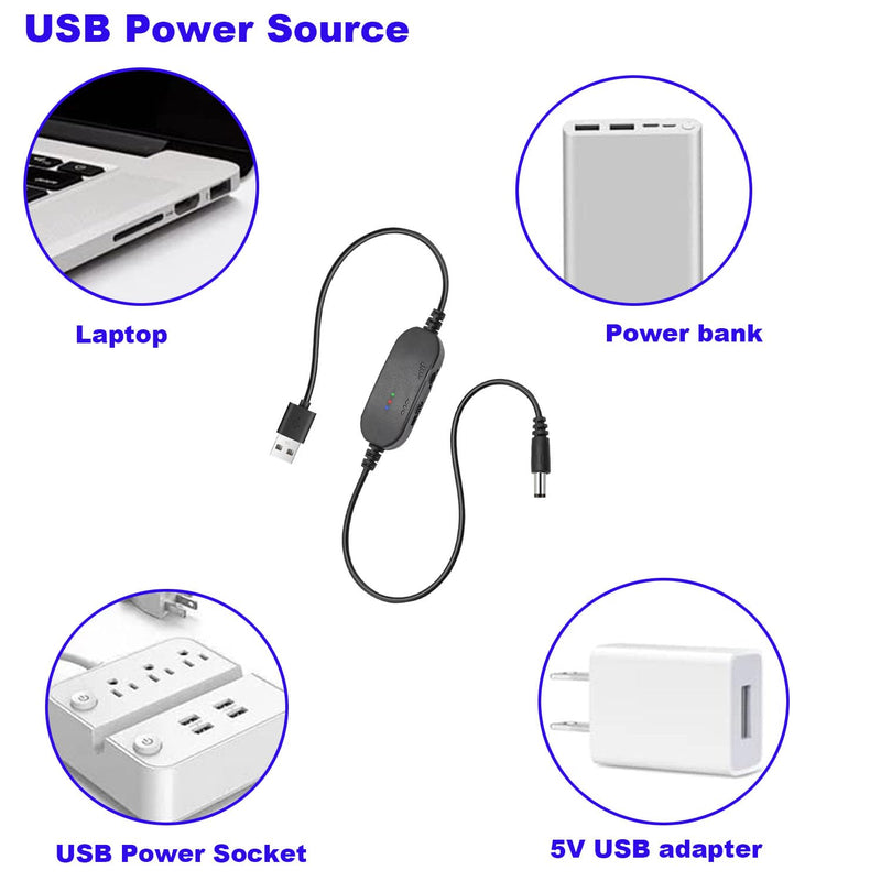 [Australia - AusPower] - VISSQH 12V PC Fan Speed Controller USB DC 5 V Step UP Boost to 12V 2 Pin Fan Speed Controller with 1 to 2 PC Fan Power Adapter Cable 12V 1 to 2 