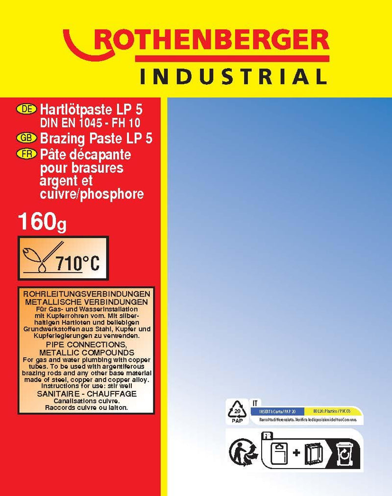 ROTHENBERGER Industrial Flux Paste LP5 for Installations with Copper Pipes, 160 g - 035610E 160g