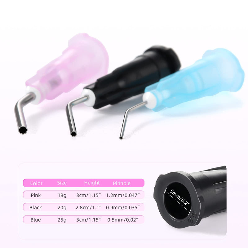 [Australia - AusPower] - JMU 100Pcs Bent Dispensing Tips 18g, Blunt Tip Dispensing Needle, Dental Pre Bent Flow Dispensing Etch Tips, Disposable Oral Irrigation Needle Tips, Pink 100 