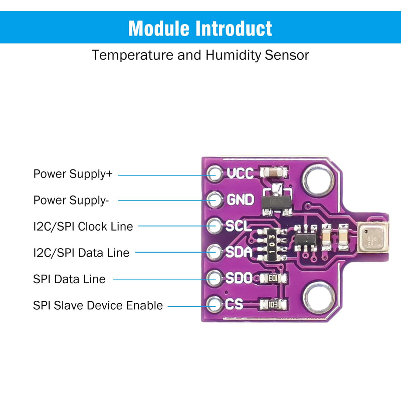 [Australia - AusPower] - Development Board RUIZHI CJMCU-680 Sensor for Temperature, Humidity and Air Pressure I2C Interface 1.7 ~ 3.6 V Suitable for Capturing Air Quality 