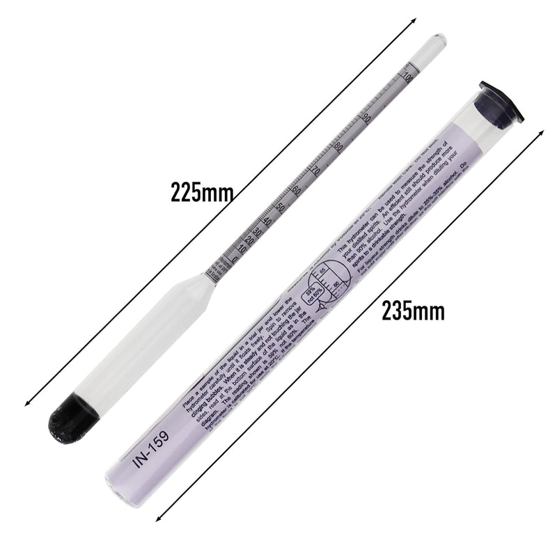 [Australia - AusPower] - Alcohol Meter Spirit Meter 0-100% Measures Alcohol in Distilled Spirit 23cm 