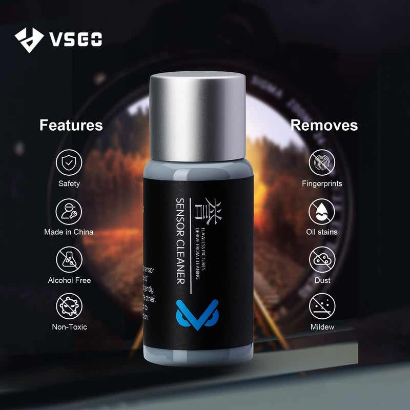 [Australia - AusPower] - VSGO VS-S03E New Full Frame Camera Cleaning Kit 12pcs Sensor Cleaning Swab and 10ml Cleaner Compatible for Sony Nikon Canon FF CCD CMOS Clean 