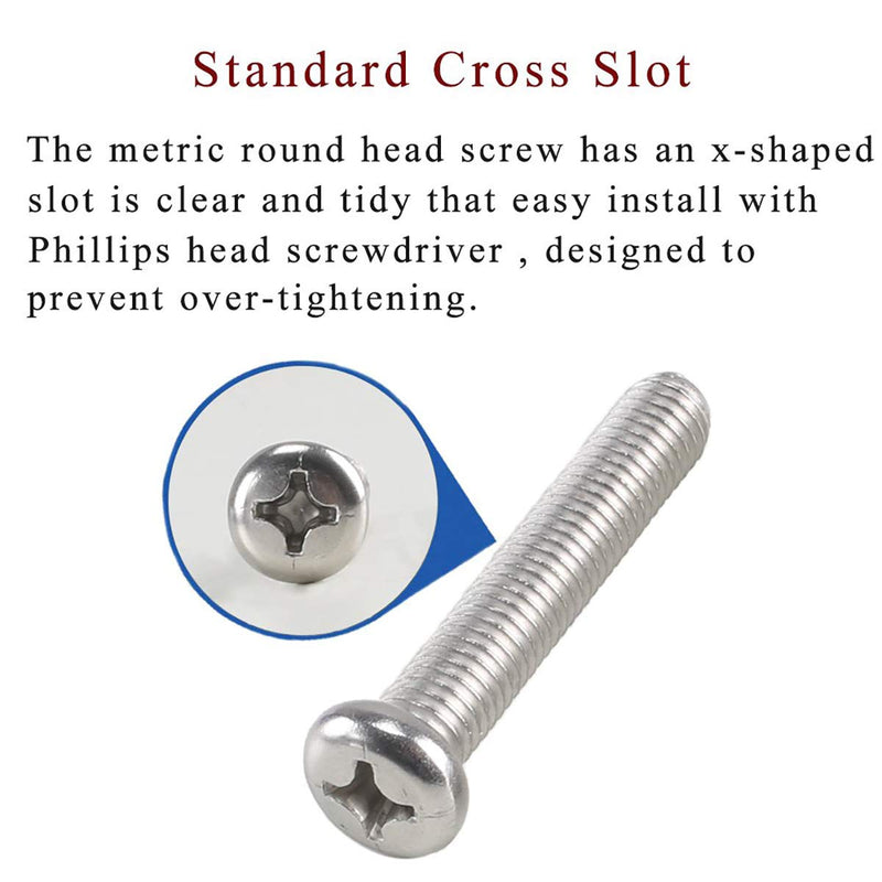 [Australia - AusPower] - M8-1.25 x 60mm 304 Stainless Steel Cross Phillips Machine Screw Bolt for Samsung KS8000 Series TV Wall Mount Bracket, Fully Threaded 25pcs M8-1.25 x 60mm 