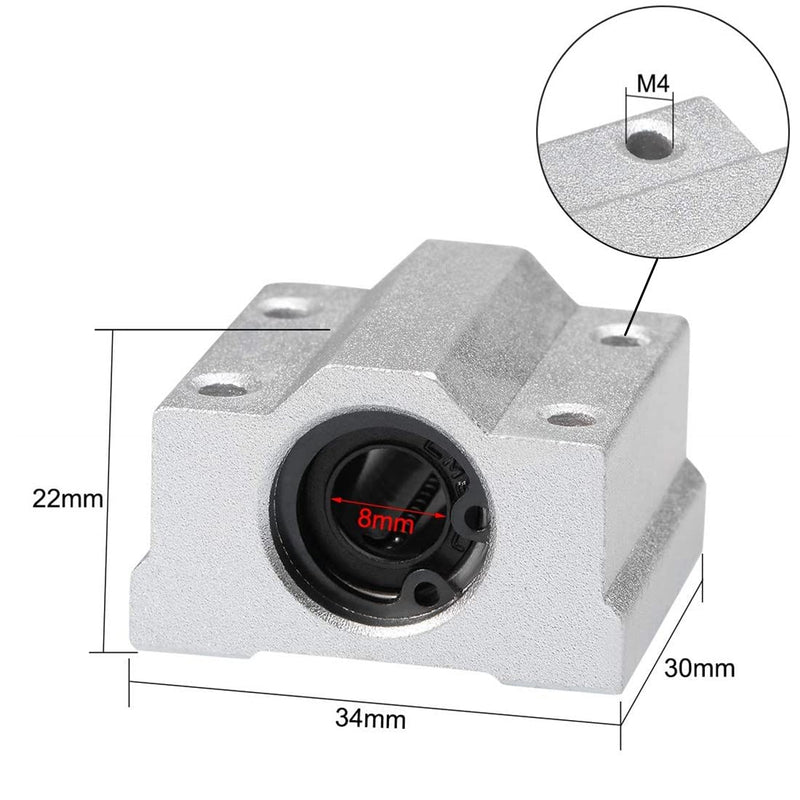 [Australia - AusPower] - 4Pcs SCS8UU(8mm/0.31" Dia) Linear Motion Ball Bearing Slide Bushing for 3D Printer, DIY, CNC Machine 8mm 4PCS SCS8UU 
