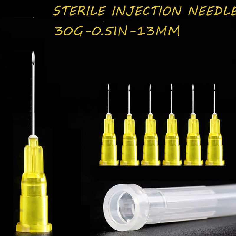 [Australia - AusPower] - 100 Pack 30Ga 1/2 Inch Stainless Steel Dispensing Lab Tools Accessories for Scientific Labs, Measuring and Refilling, Individually Wrapped 30g 1/2inch/12mm 