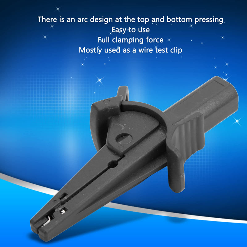 [Australia - AusPower] - Insulated Battery Clamp 20mm Opening 600V to 1000V/10A Current Test Clip for Car Trucks Electrical Projects (Black) Black 