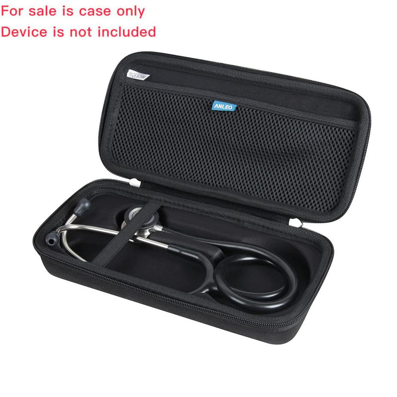 [Australia - AusPower] - Anleo EVA Hard Travel Case for 3M Littmann Classic III/Lightweight II SE/MDF Acoustica - Shockproof Protective Storage (Case Only) (Black) Black 