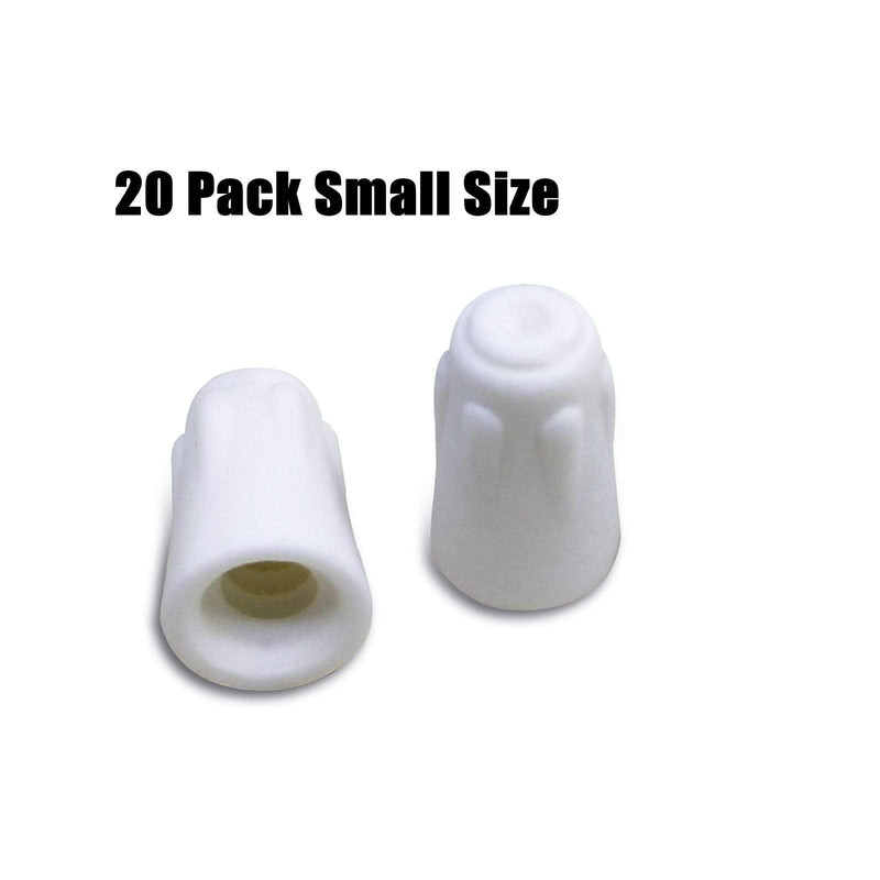 [Australia - AusPower] - 20 Pack Small Ceramic Wire Connector, Small Size 22-14 AWG, 600V High Heat Ceramic Twist Caps (01, Small) 
