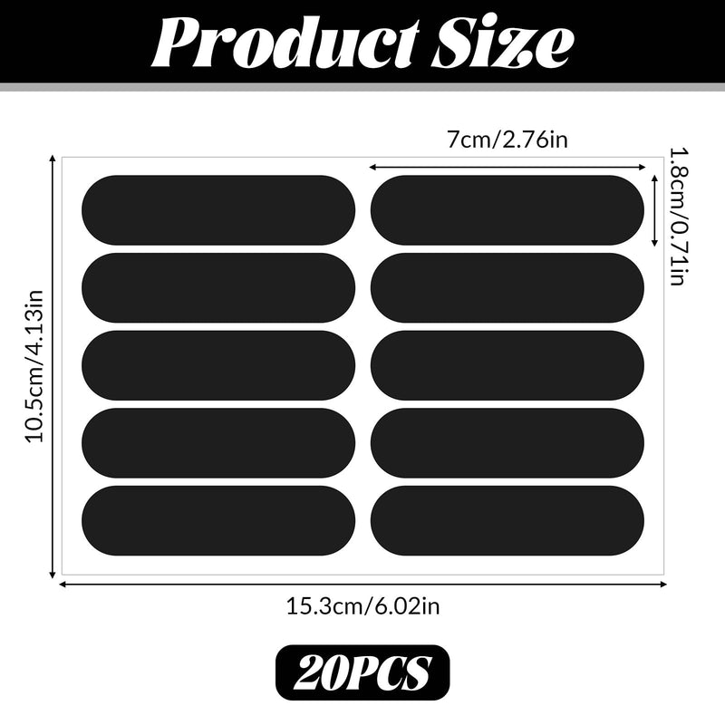20Pcs Black Reflective Stickers, Motorcycle Helmet Safety Stickers, Night Visibility Safety Reflective Tape for Bicycle, Outdoor (7x1.8cm)