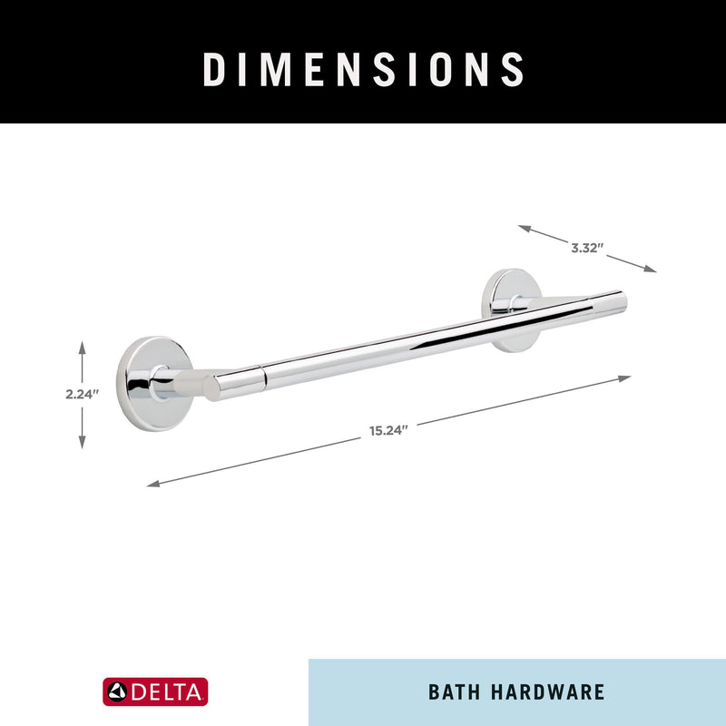 Delta 75912 Trinsic 12 in. Wall Mount Towel Bar Bath Hardware Accessory in Polished Chrome 12 inch