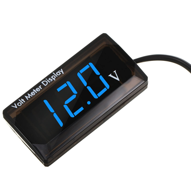 DC 12V Car Digital Voltmeter LED Display Voltage Measurement Car Digital Voltage Meter Panel 4-28V Voltmeter Display for Vehicle Motorcycle Truck ATV SUV (Blue) blue