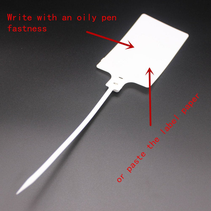 Plastic Seals Shipping Tags Logistics Use Big Sign Tie Large Label Tie, 255 mm Total Length, Package of 100 pcs (White) White