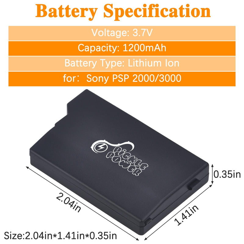 [Australia - AusPower] - Pickle Power PSP-2000 Battery and LED Display Charger for Sony PSP 2000/3000 PSP-S110 Console PSP-3001 PSP-3002 PSP-3000 PSP-3004 PSP-2001 PSP-2002 PSP-2003 