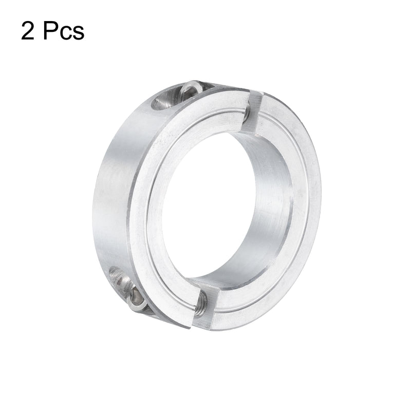 [Australia - AusPower] - uxcell 2Pcs Double Split Clamp-On Shaft Collar for 1-1/2" Shaft, Two-Piece Clamping Collar 2-3/8" OD, 9/16" Thickness, Aluminum Alloy Set Screw Split Collar Clamp 