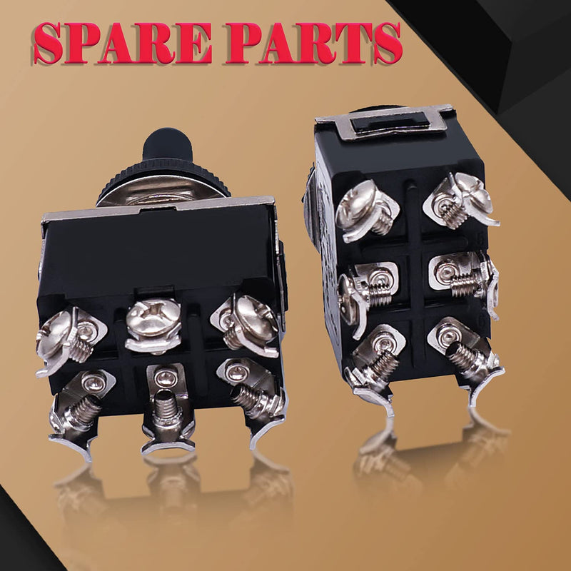 [Australia - AusPower] - Twidec/3Pcs Heavy Duty Rocker Momentary Toggle Switch 16A 250V AC DPDT 3 Position 6 Pin (ON)-Off-(ON) Switch with Metal Bat Waterproof Boot Cap Cover Ten-223-B223 Momentary 6 Pin (ON)-OFF-(ON) 
