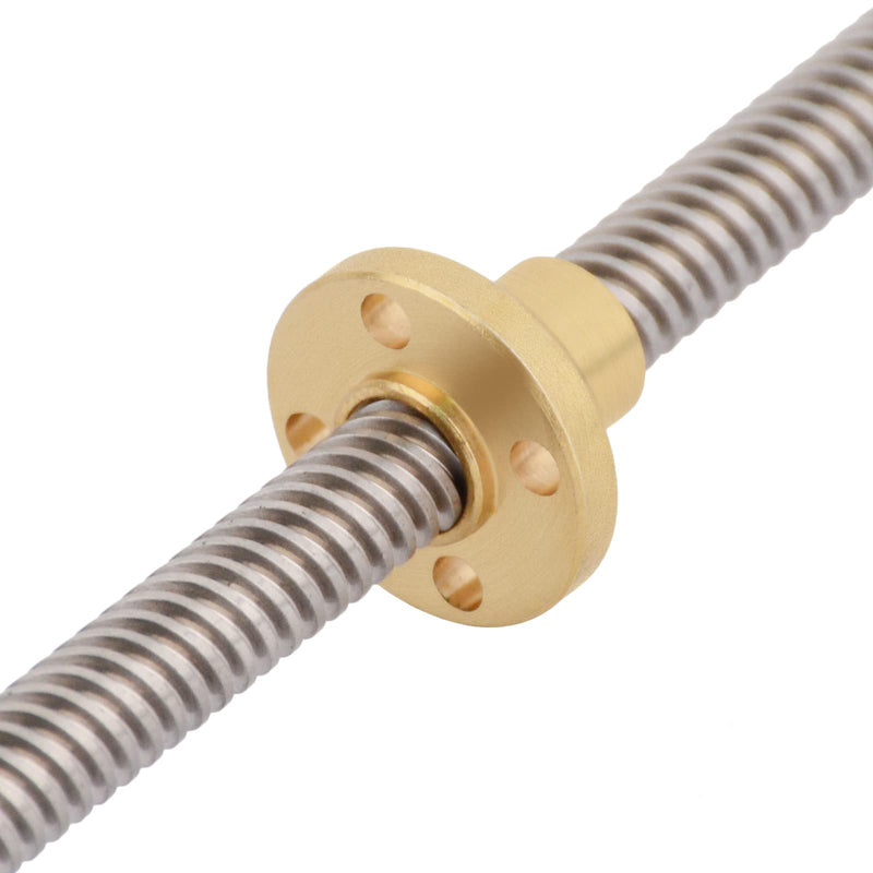 [Australia - AusPower] - 500mm/19.68inch T8 Lead Screw Nut Set, 8mm Diameter Lead Screw+2pcs KP08 Pillow Bearing Block+ 8x8mm Coupler for 3D Printer,CNC and DIY (500mm, Set) 500mm 
