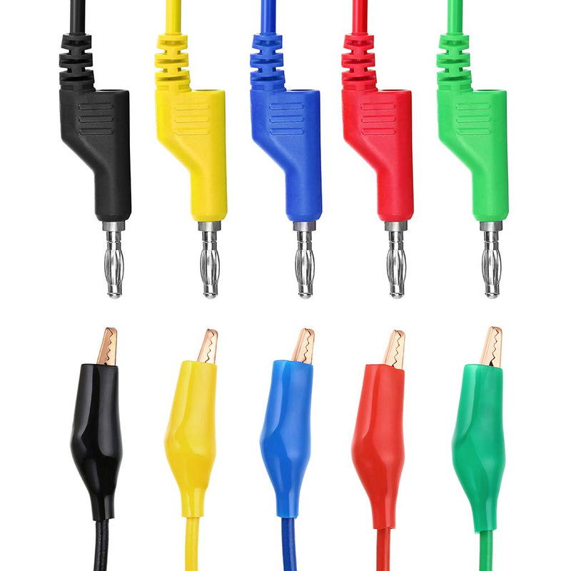 [Australia - AusPower] - Sumnacon Multimeter Test Lead Set - Stackable Banana Plug to Alligator Clips Test Cable Kit with Protective, Soft Silicone Flexible Electrical Test Wire Leads for Electrical Testing 500V/5A 