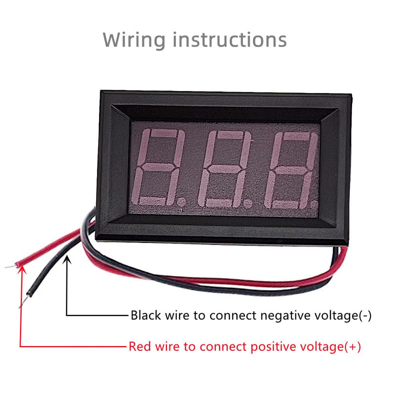 [Australia - AusPower] - 0.56 Inch Two-Wire Digital Voltage Display 3 Bits DC 4.5-30V LED Voltmeter Waterproof Display Voltage Tester Meter with Plastic Shell (Blue, 8 Pack) 