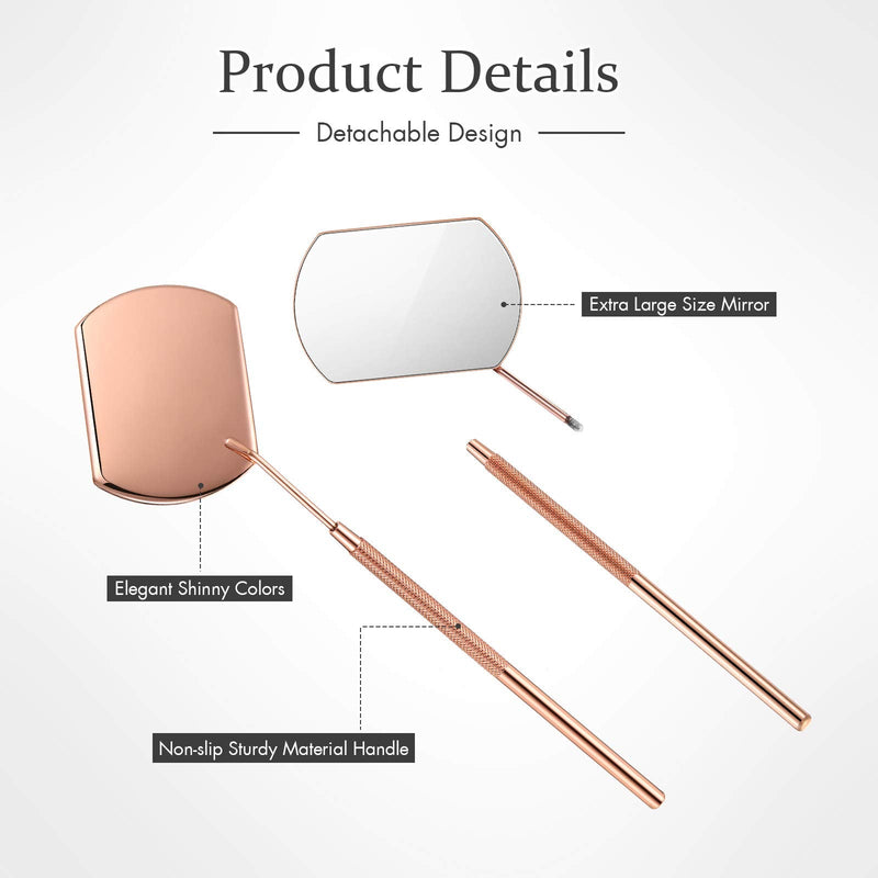 [Australia - AusPower] - 4 Pieces Mirror for Eyelash Lash Mirror for Eyelash Extensions Square Stainless Steel Dental Lash Tools 